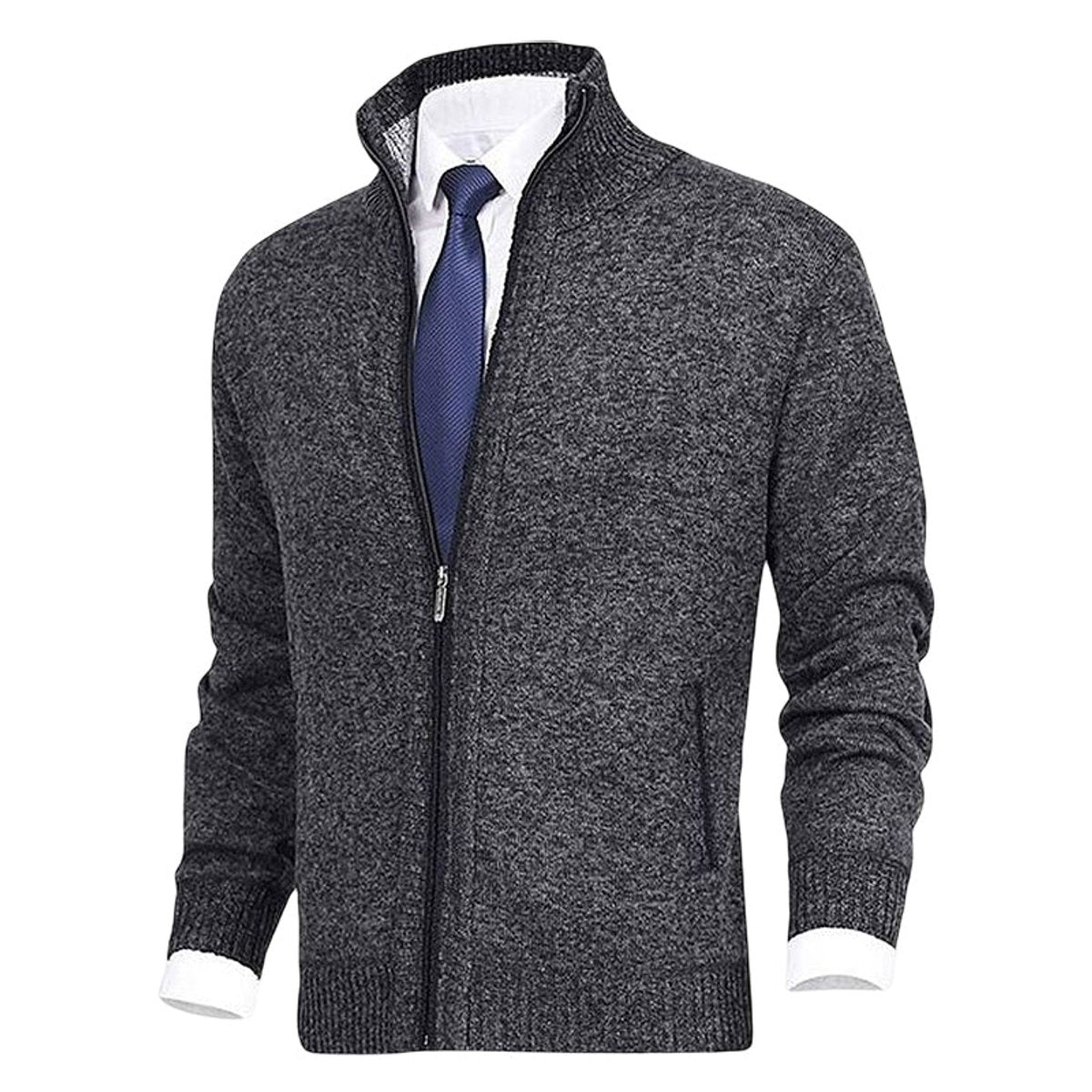 Pull zippé col montant avec poches pour homme – vue 5