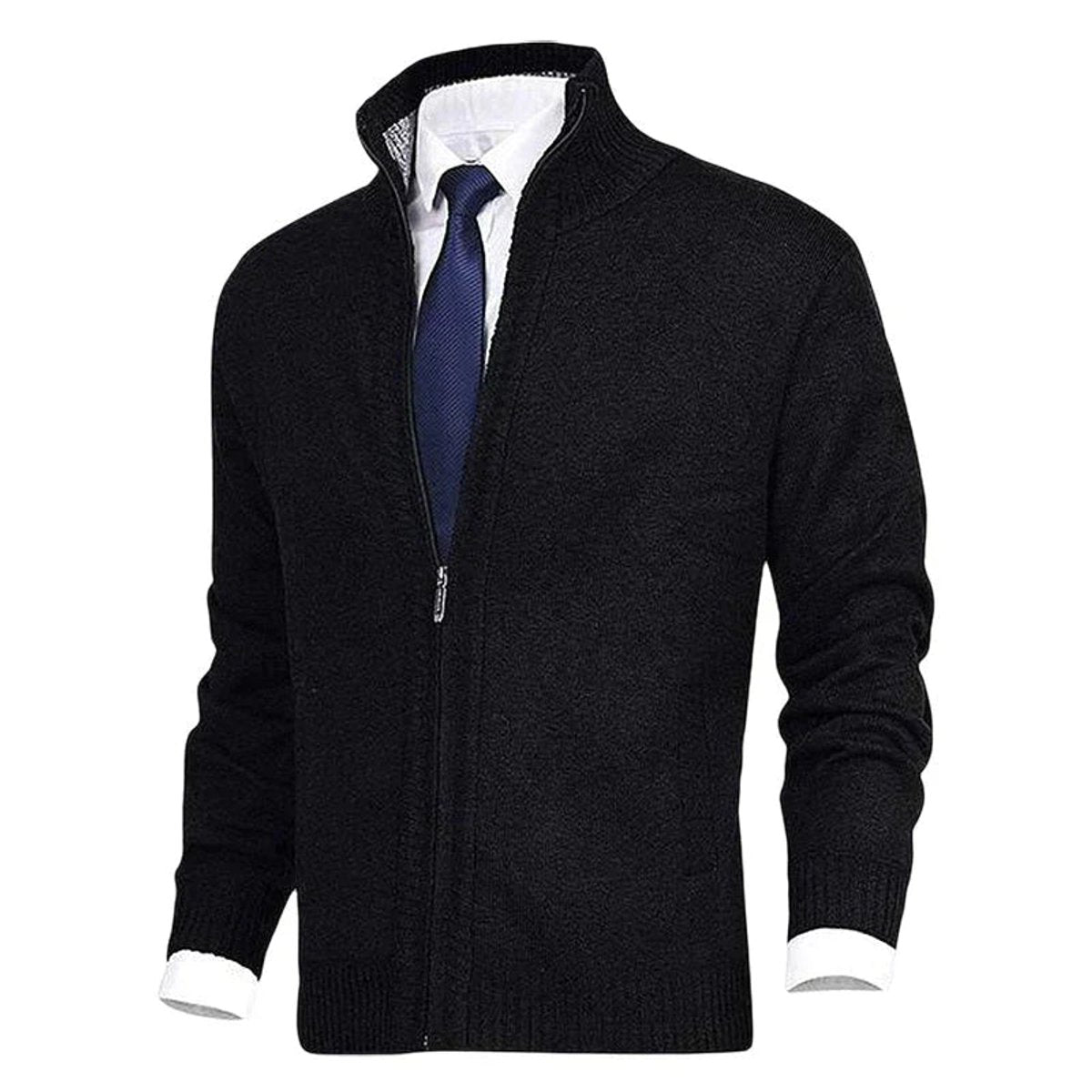 Pull zippé col montant avec poches pour homme – vue 7