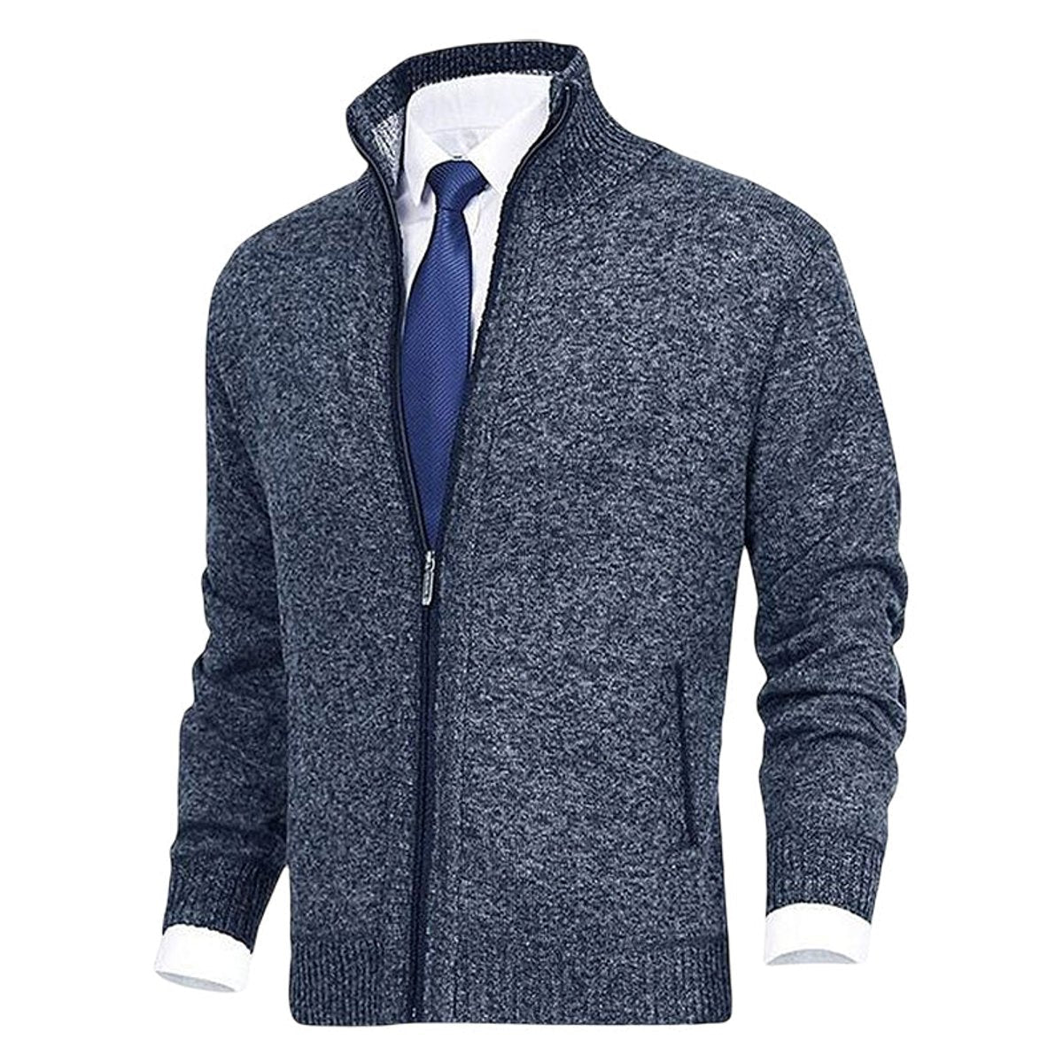 Pull zippé col montant avec poches pour homme – vue 9