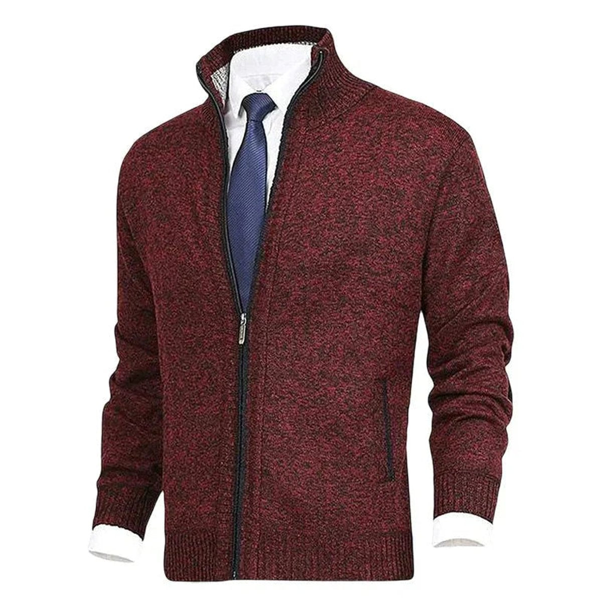 Pull zippé col montant avec poches pour homme – vue 11