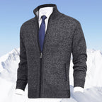Pull zippé col montant avec poches gris foncé pour homme