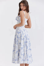 Robe bustier à imprimé floral avec bretelles