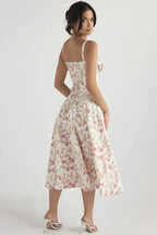 Robe bustier à imprimé floral avec bretelles