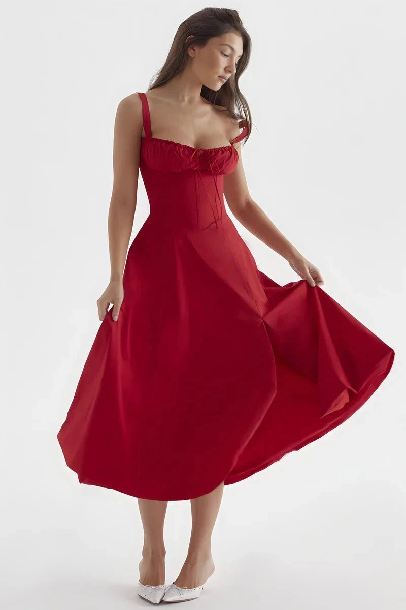 Robe bustier à imprimé floral avec bretelles