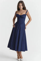 Robe bustier à imprimé floral avec bretelles
