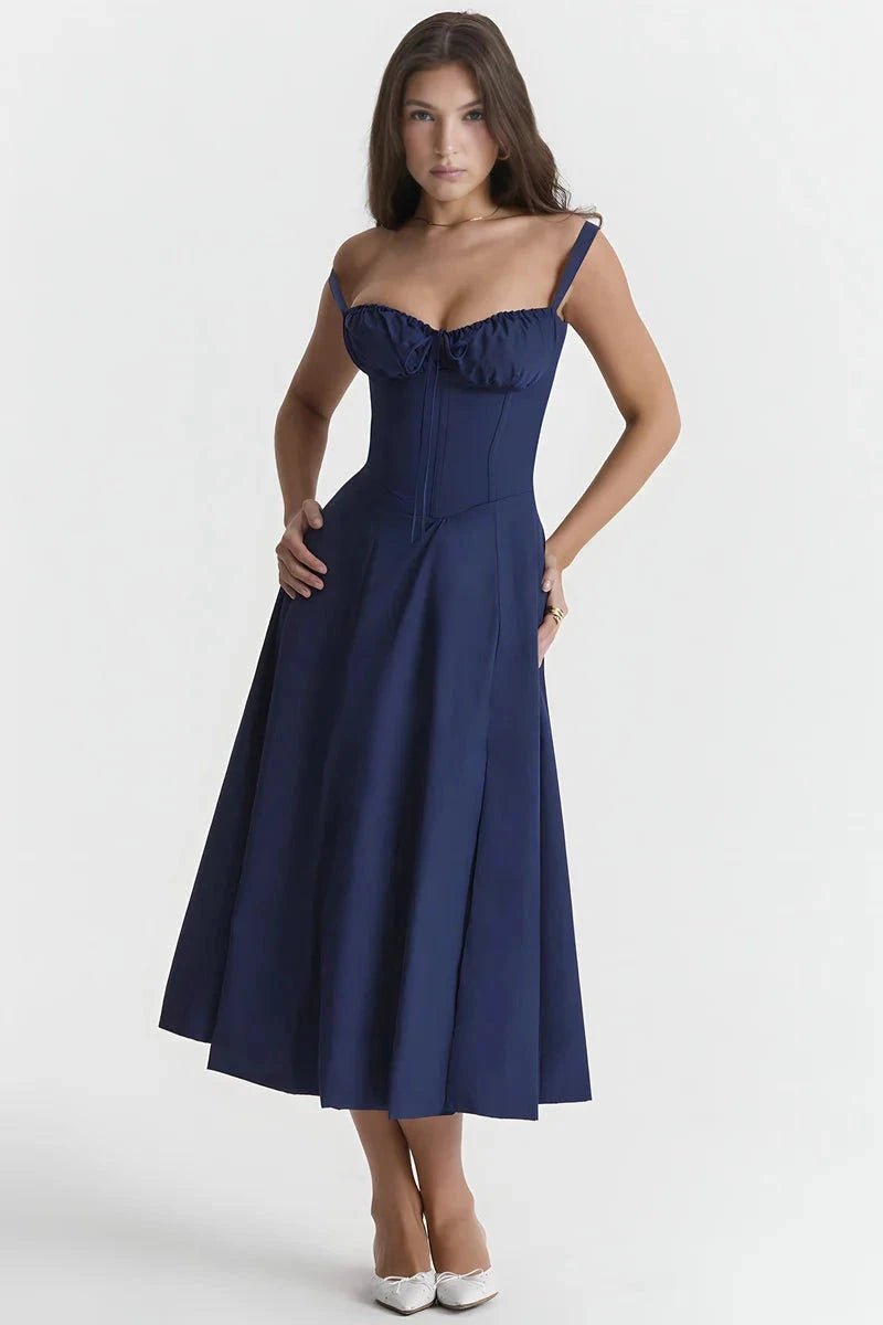 Robe bustier à imprimé floral avec bretelles
