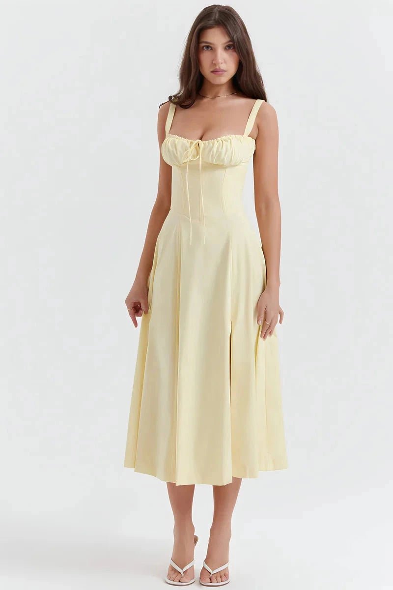 Robe bustier à imprimé floral avec bretelles