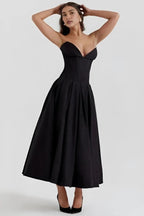 Robe bustier midi jupe volumineuse