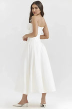 Robe bustier midi jupe volumineuse