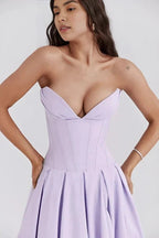 Robe bustier midi jupe volumineuse