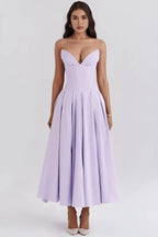 Robe bustier midi jupe volumineuse