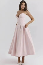 Robe bustier midi jupe volumineuse