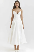 Robe bustier midi jupe volumineuse