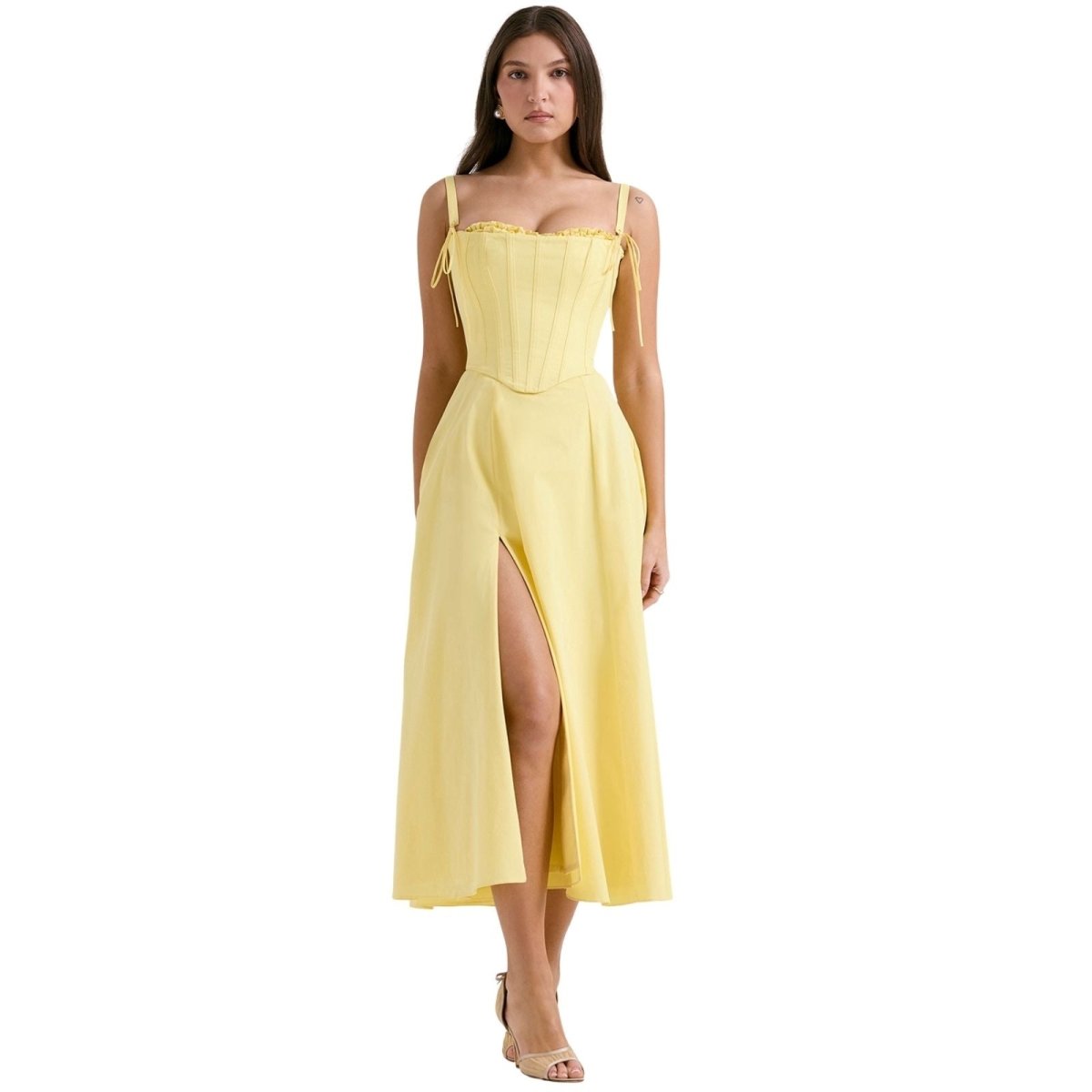 Robe bustier midi jupe volumineuse