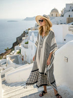 Robe caftan maxi à imprimé bohème et encolure en V pour femme