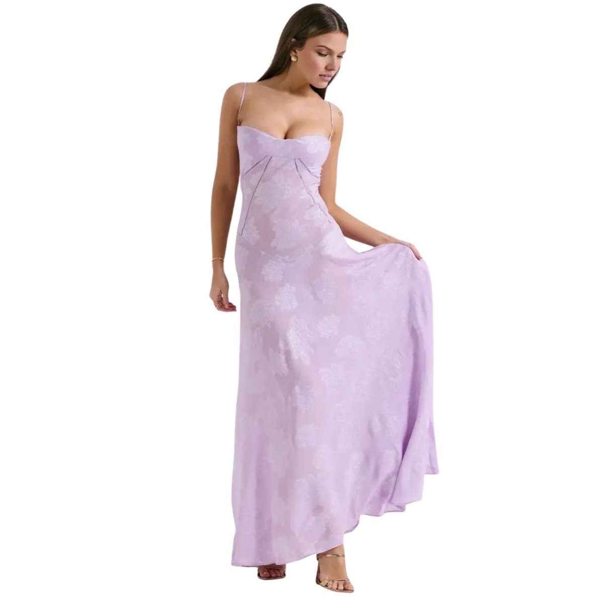 Robe longue fleurie à bretelles
