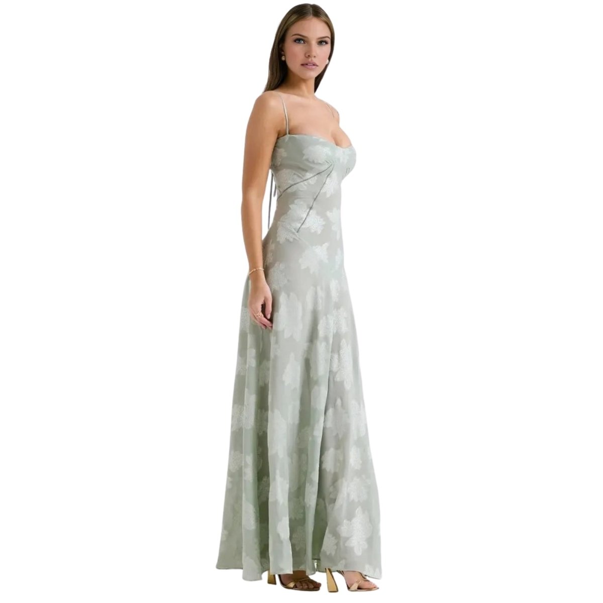 Robe longue fleurie à bretelles