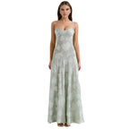 Robe longue fleurie à bretelles