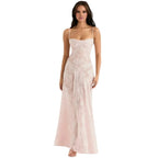 Robe longue fleurie à bretelles