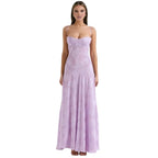 Robe longue fleurie à bretelles