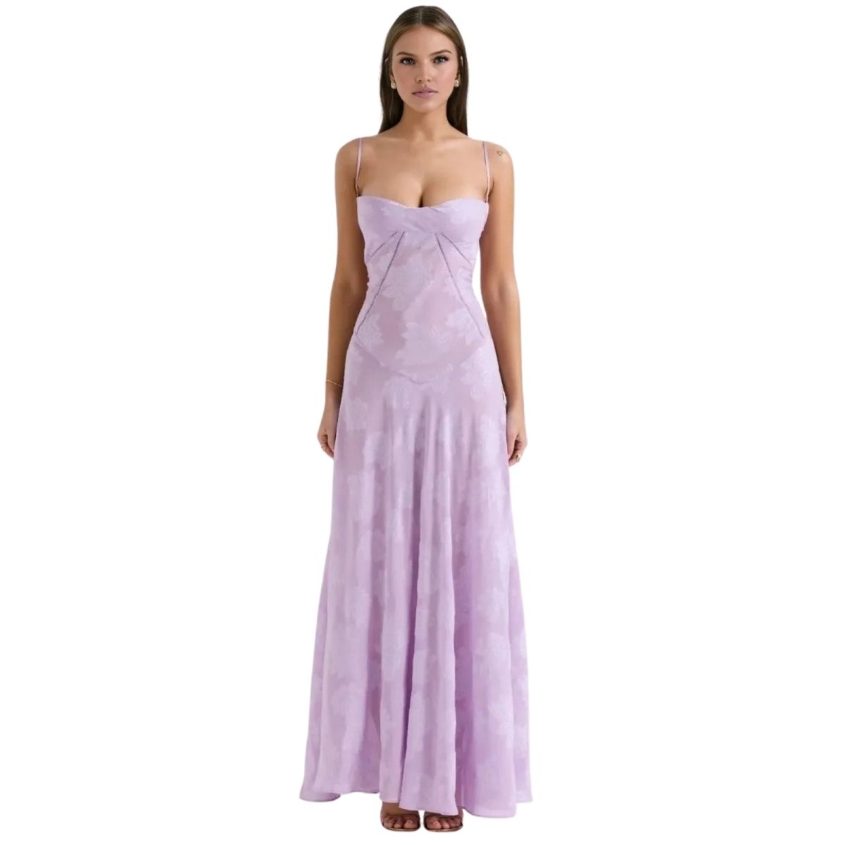Robe longue fleurie à bretelles