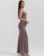 Robe longue bustier drapée