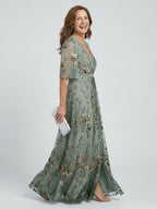 Robe longue cache-cœur à motifs floraux pour femme