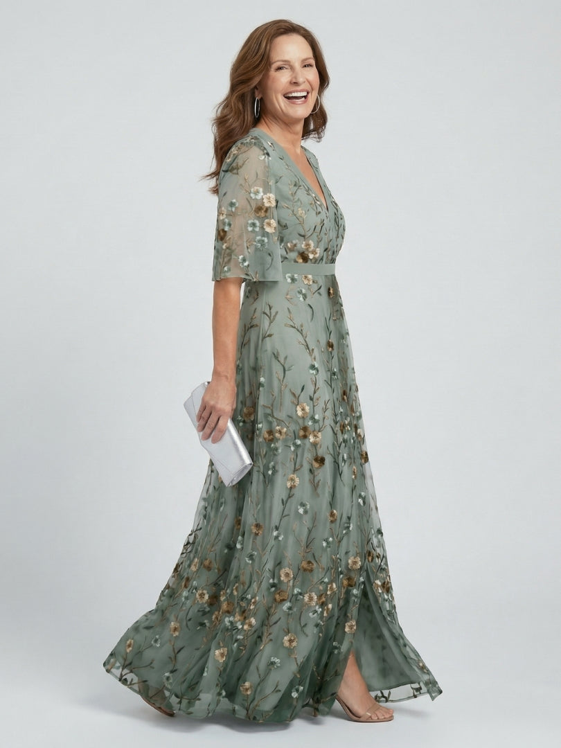 Robe longue cache-cœur à motifs floraux pour femme