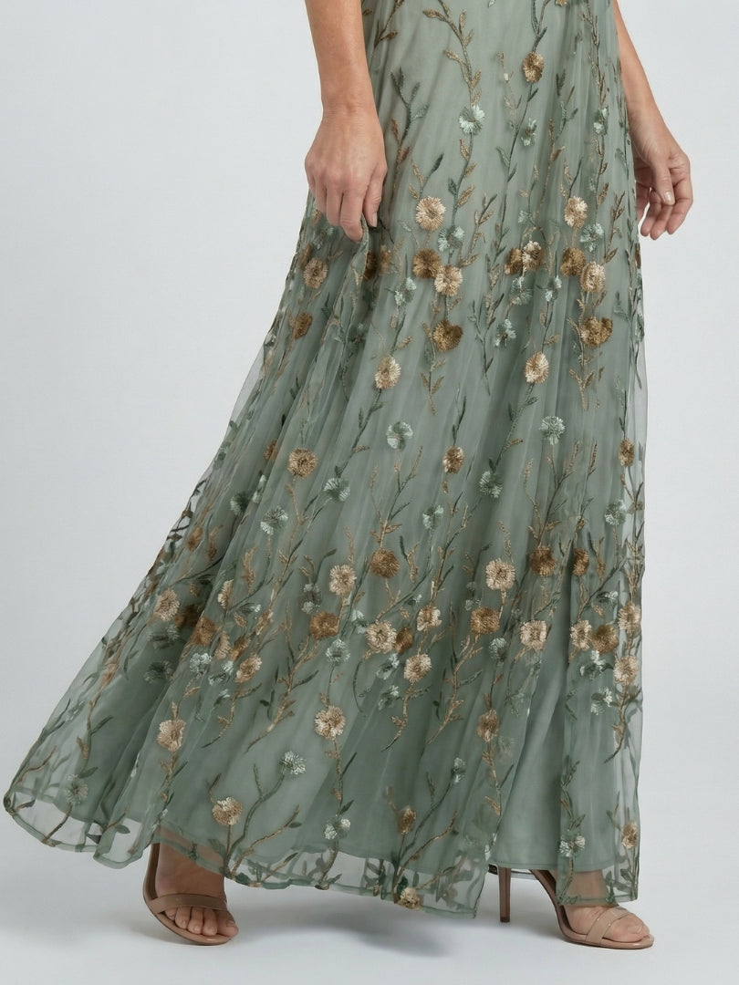 Robe longue cache-cœur à motifs floraux pour femme – vue 2