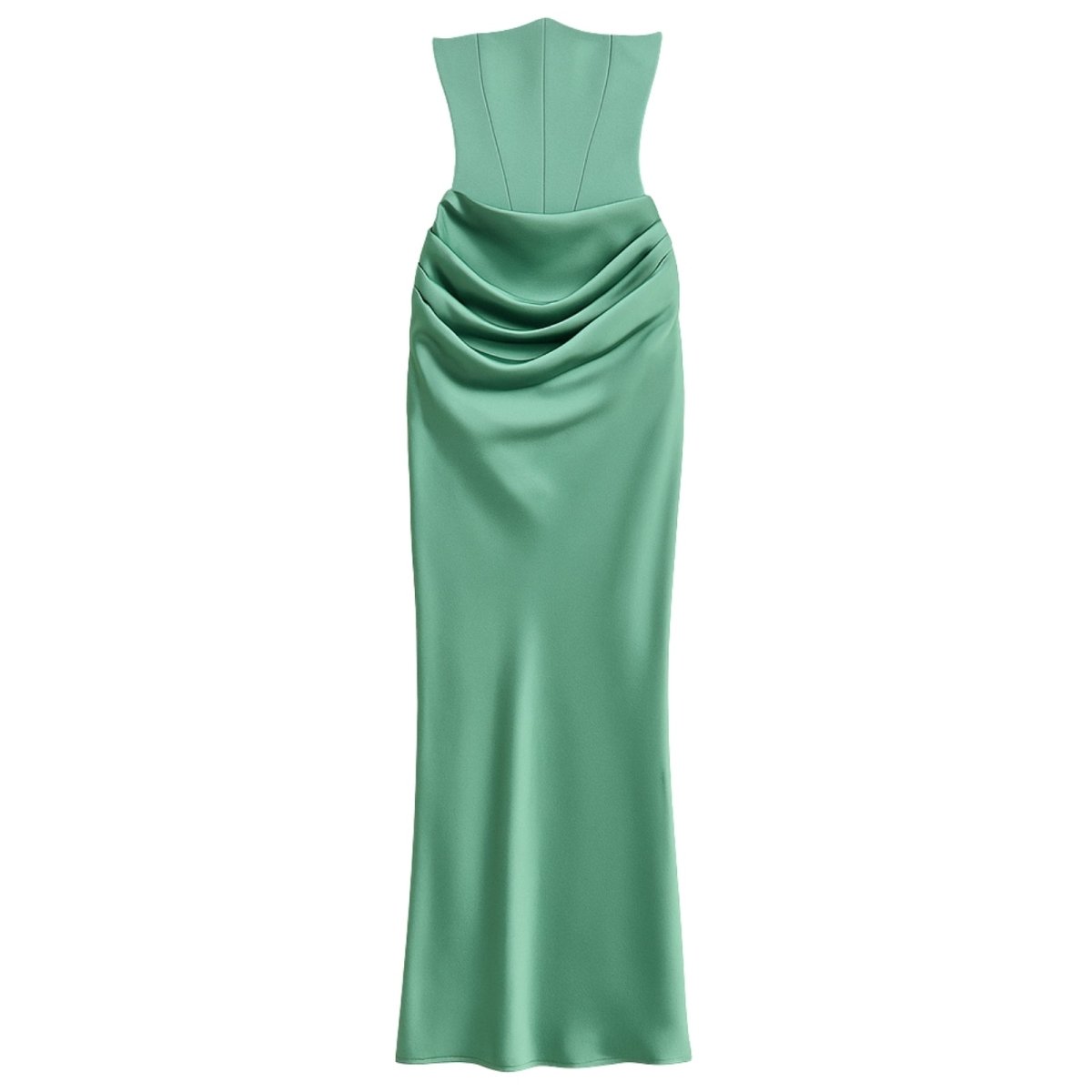 Robe longue corset bustier drapée