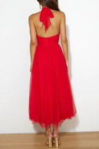 Robe longue tulle col montant américain pour femme – vue 10