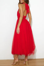 Robe longue tulle col montant américain pour femme – vue 11