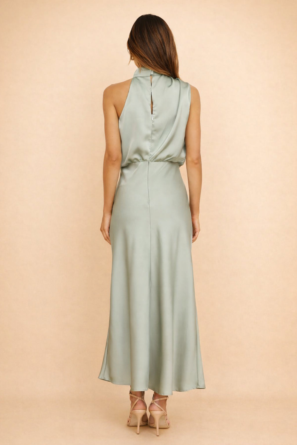 Robe midi col montant drapé pour femme – vue 2