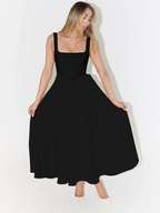 Robe midi évasée décolleté carré pour femme – vue 3