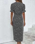Robe midi portefeuille imprimée fleurie