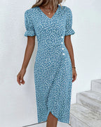 Robe midi portefeuille imprimée fleurie