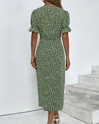 Robe midi portefeuille imprimée fleurie
