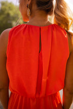 Robe midi sans manches col haut fendue pour femme – vue 6