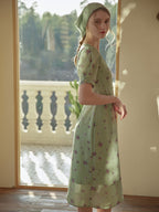 Robe portefeuille midi imprimé fleuri pour femme