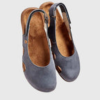Sandales bride arrière semelle anatomique bleu pour femme