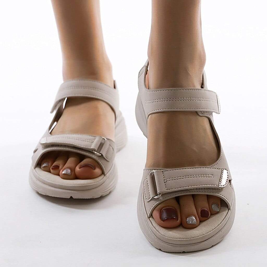 Sandales double bride scratch semelle légère nackt pour femme