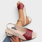 Sandales talon bas bride effet croco pour femme – vue 2