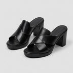 Sandales talon bloc plateforme brides croisées pour femme