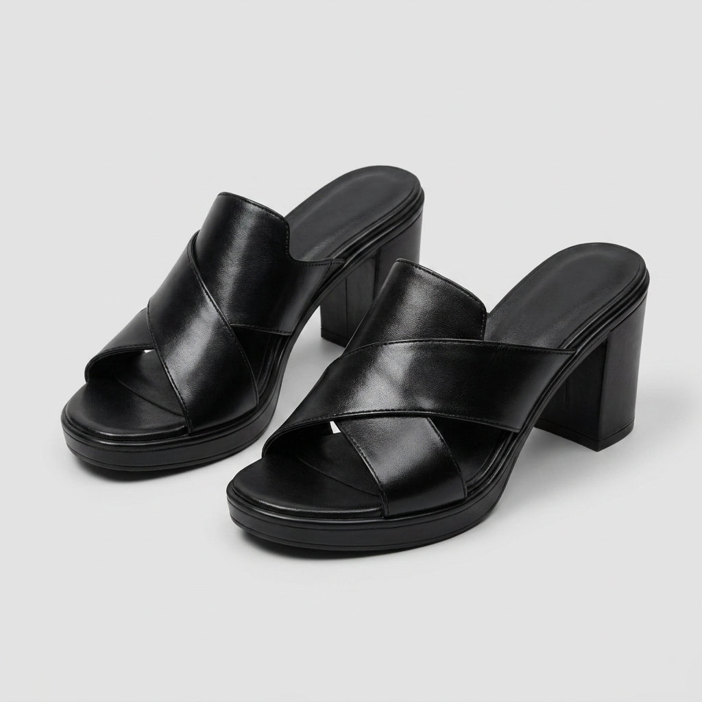 Sandales talon bloc plateforme brides croisées pour femme