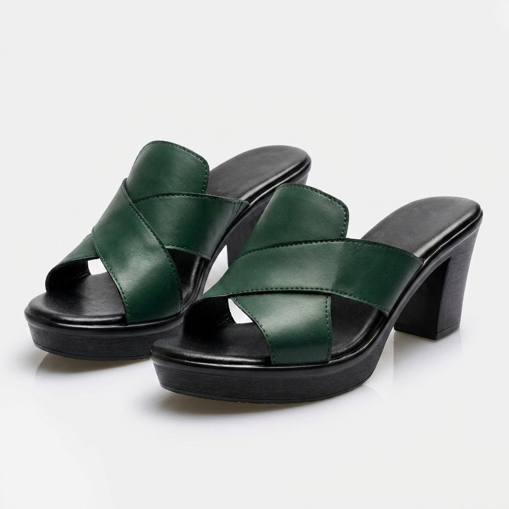 Sandales talon bloc plateforme brides croisées pour femme – vue 2