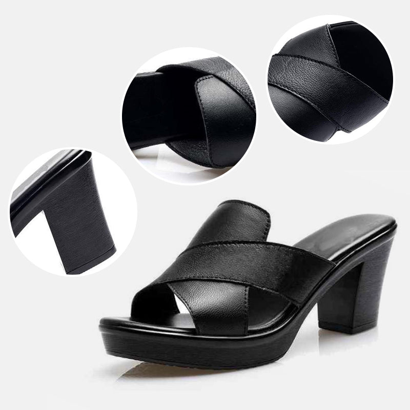 Sandales talon bloc plateforme brides croisées pour femme – vue 6