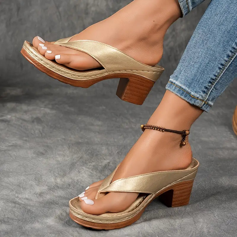 Sandales compensées à semelle ergonomique