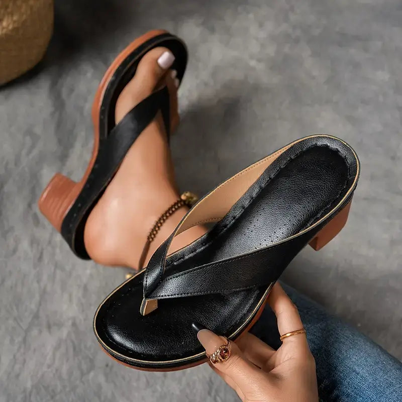 Sandales compensées à semelle ergonomique