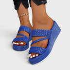 Sandales plateforme double brides tressées pour femme – vue 13