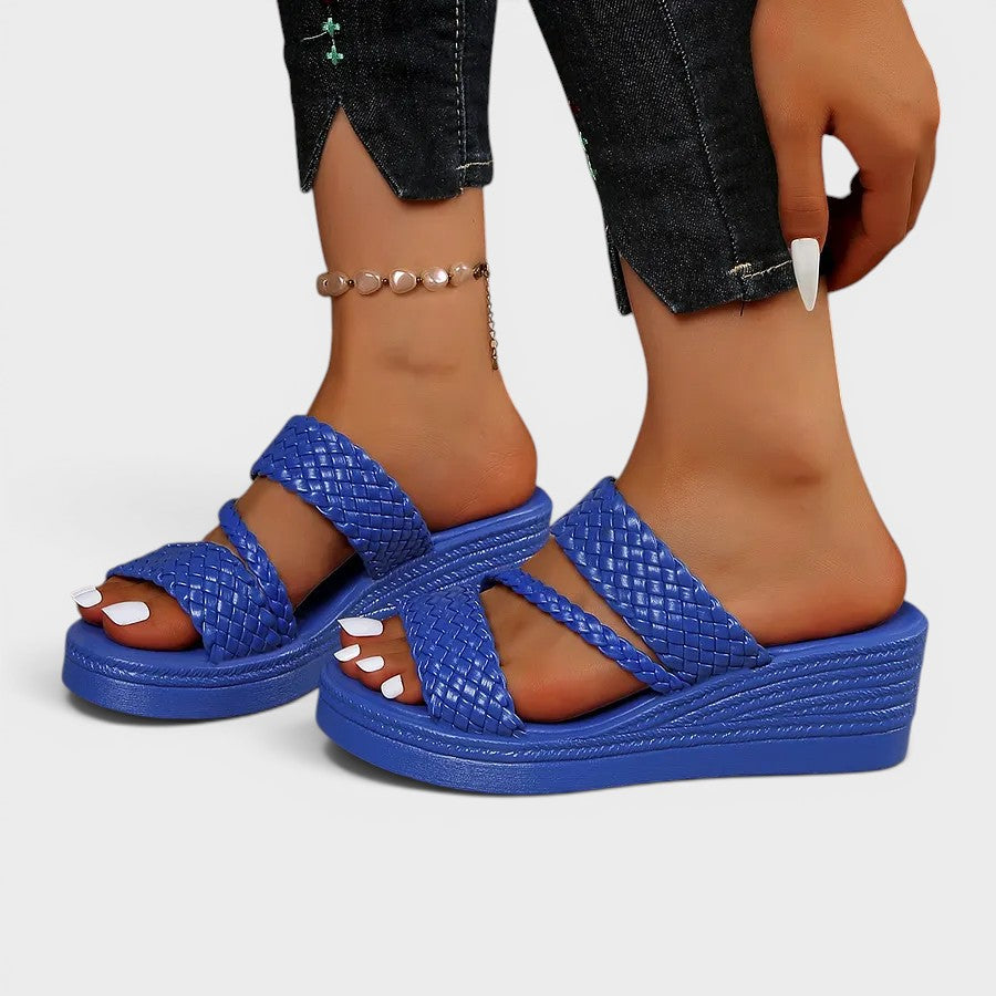Sandales plateforme double brides tressées pour femme – vue 14